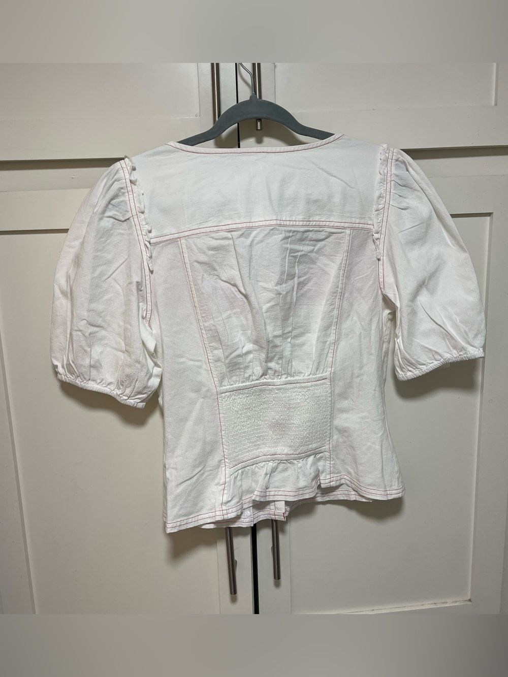 Free People Holly Embroidered Folk Top Sz L NWT - Picture 6 of 6